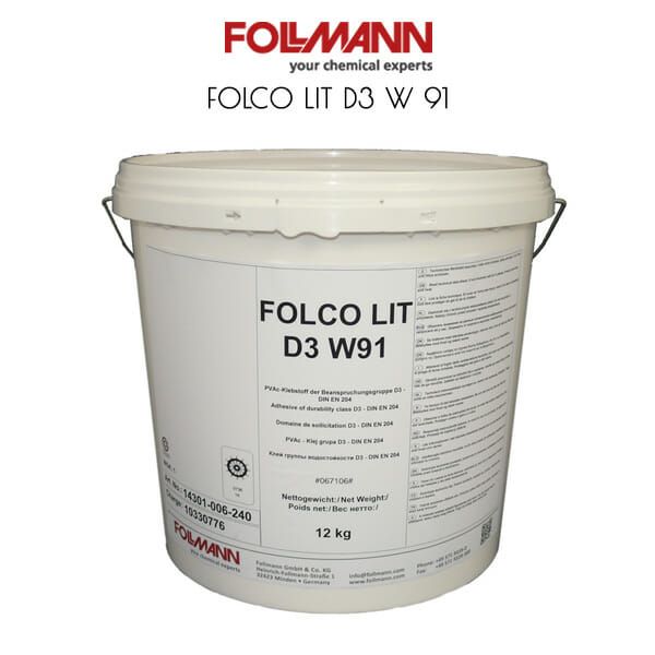 Клей ПВА для дерева FOLCOLIT Follmann D3 W91, ведро 30 кг