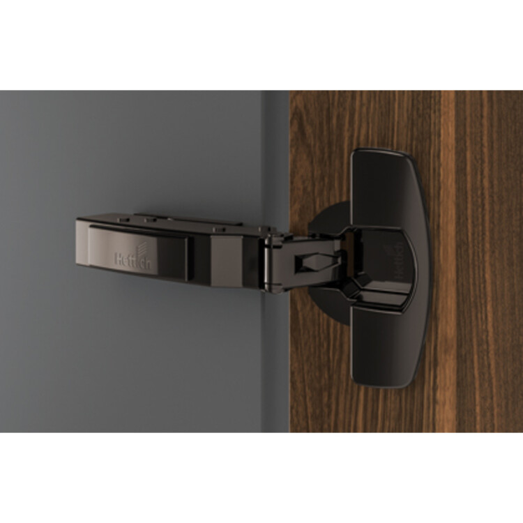 Петля HETTICH Sensys 8645i (B12.5) 110°, для дверей 15-24 мм, накладная, с доводчиком, диаметр 35 мм, под саморезы, черный обсидиан