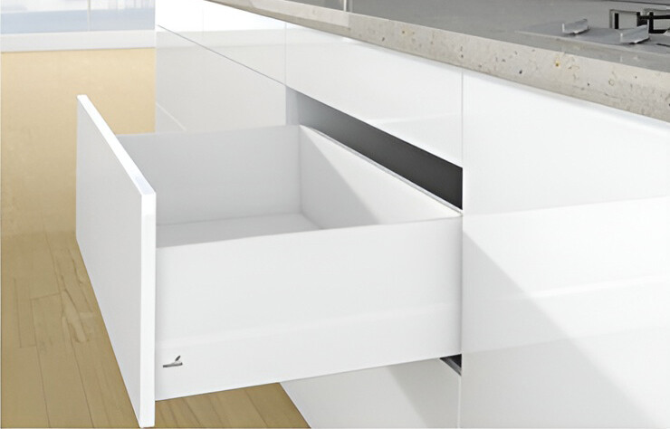 Набор фурнитуры без направляющих HETTICH, для ящика ArciTech с TopSide, фасадный, NL500, H94/218, цвет белый, под пресс, (V1)