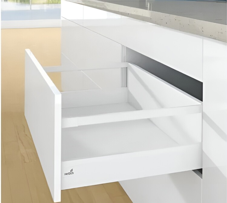Ящик Hettich ArciTech, белый, полное выдвижение, с доводчиком, высота 218мм NL500