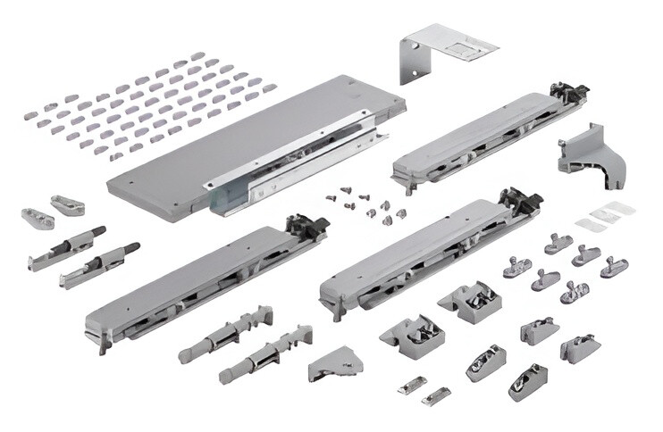 Комплект демпферов HETTICH Silent Sistem Top Line XL на открывание и закрывание, для 3-х дверного шкафа, для ходового профиля тип 2, (V1)