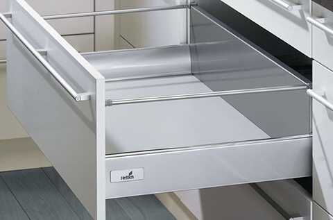 Комплект ящика Hettich, IT SS 350*144 серый, полного выдвижения (индивид.упаковка) прикруч.