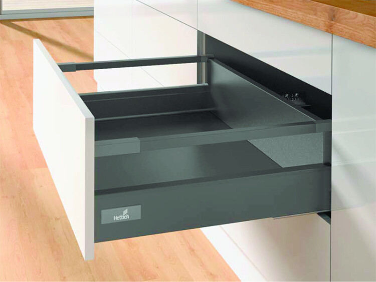 Комплект короба InnoTech Atira частичного выдв. Sylent System, 420*144, Релинги, Антрацит