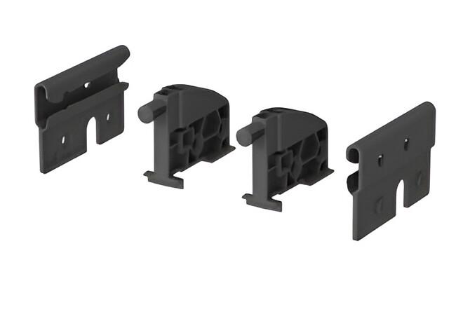 Комплект фиксатора выдвижной полки HETTICH, для направляющих Quadro, (V1), антрацит