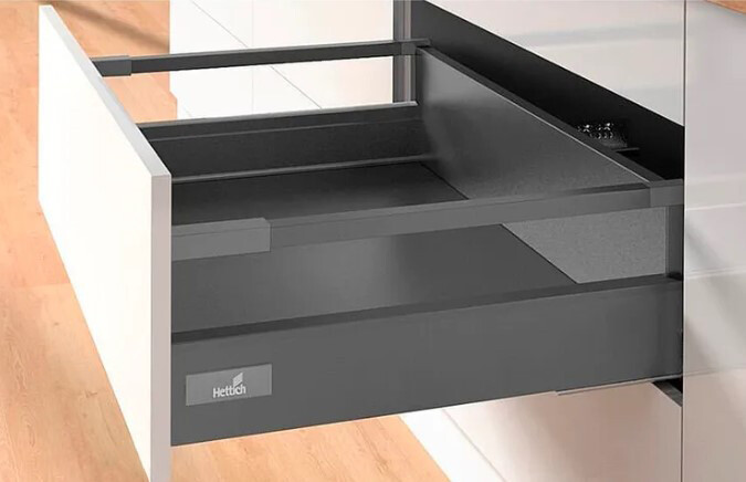 Комплект внутр. короба  InnoTech Atira полн. выдв. Silent System, 470*144, Релинги, Антрацит